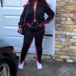 Pink and Black Tracksuit
